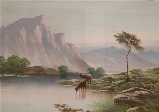 B.Ward Loch scene and a river scene by T.Watts 38 x 48cm
